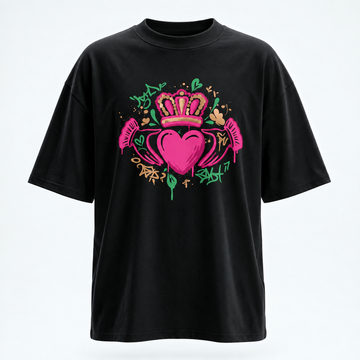 Eirin Apparel Oversized T-Shirt 'Bad Grá' Oversized Claddagh T-Shirt