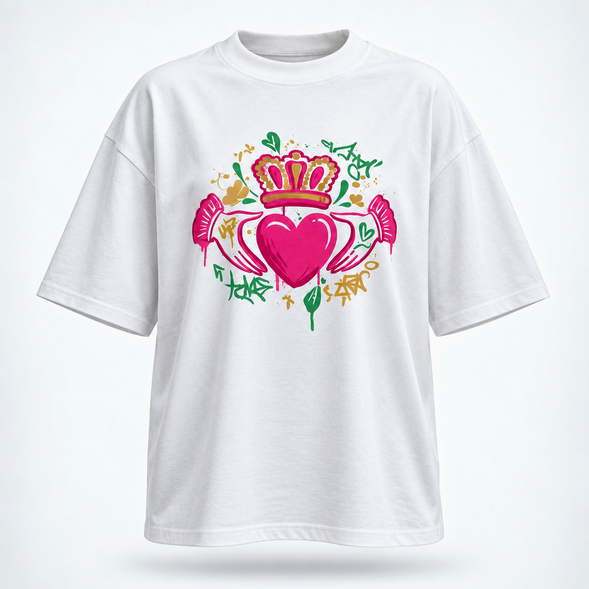 Eirin Apparel Oversized T-Shirt 'Bad Grá' Oversized Claddagh T-Shirt