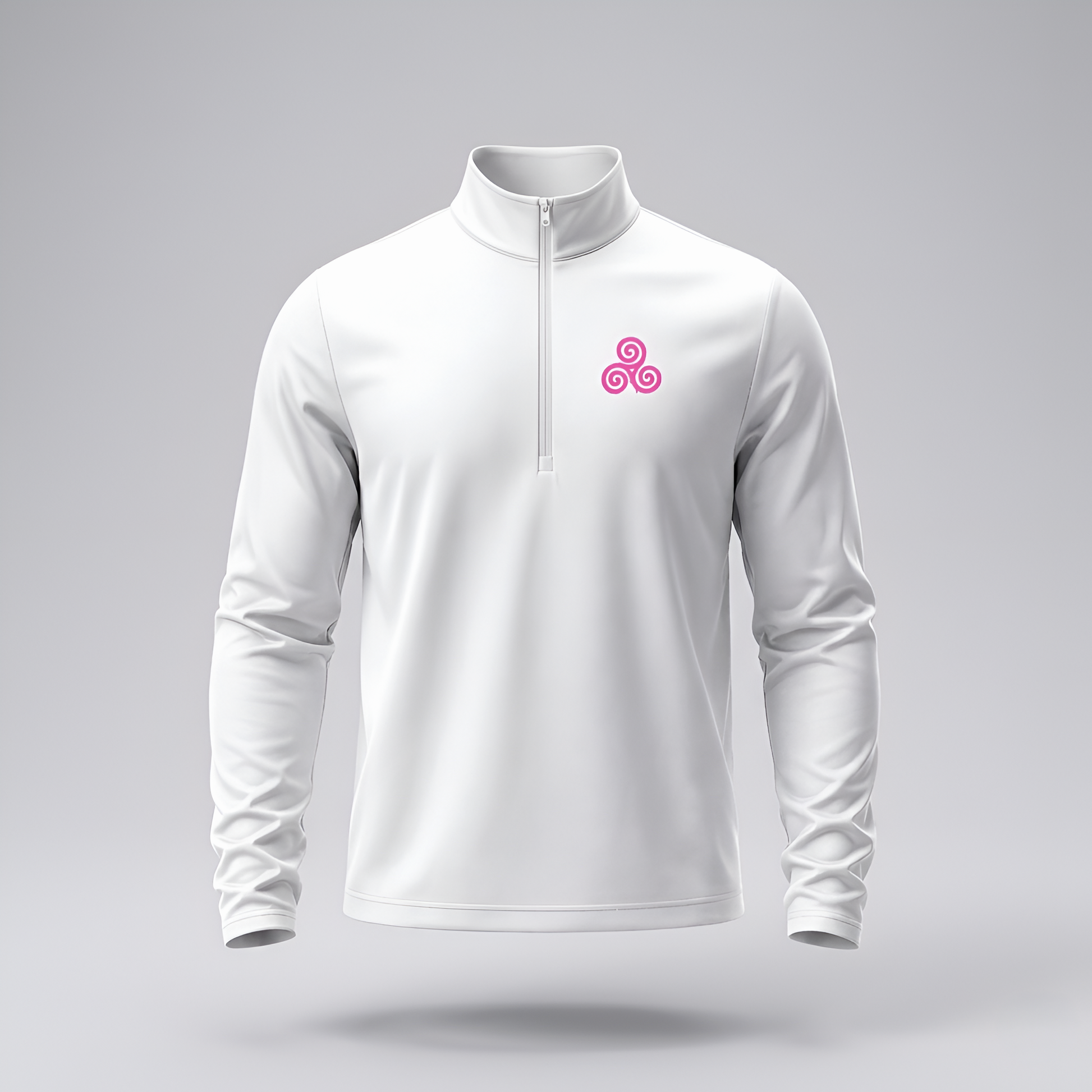 Eirin Apparel Performance Quarter-Zip White / XS 'Triskele' Performance Quarter-Zip