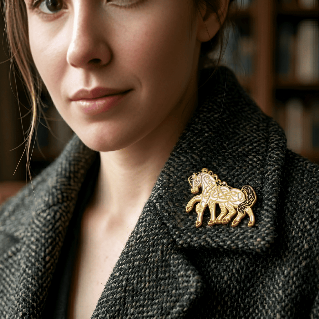 Eirin Apparel Single Lapel Pin Brooch Celtic Spirit Horse Lapel Pin