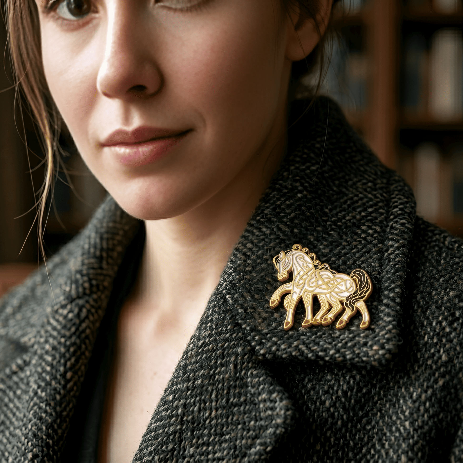 Eirin Apparel Single Lapel Pin Brooch Celtic Spirit Horse Lapel Pin