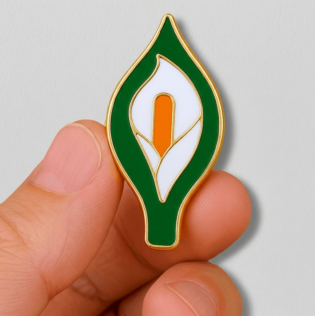 peace lily pin Easter Lily Lapel Pin – Irish Enamel Brooch Badge
