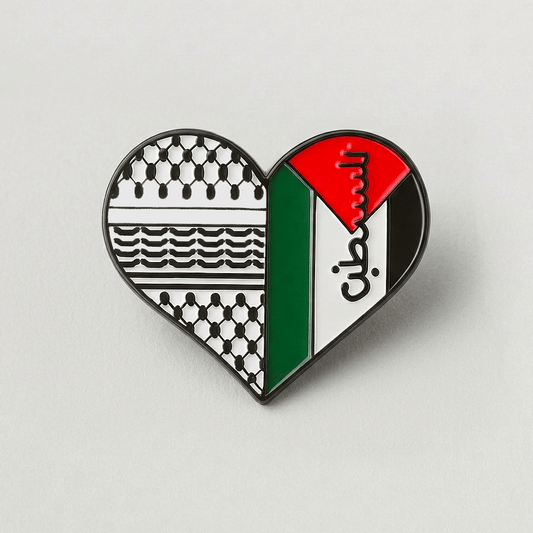 Eirin Apparel Single Lapel Pin Brooch Keffiyeh Heart Lapel Pin