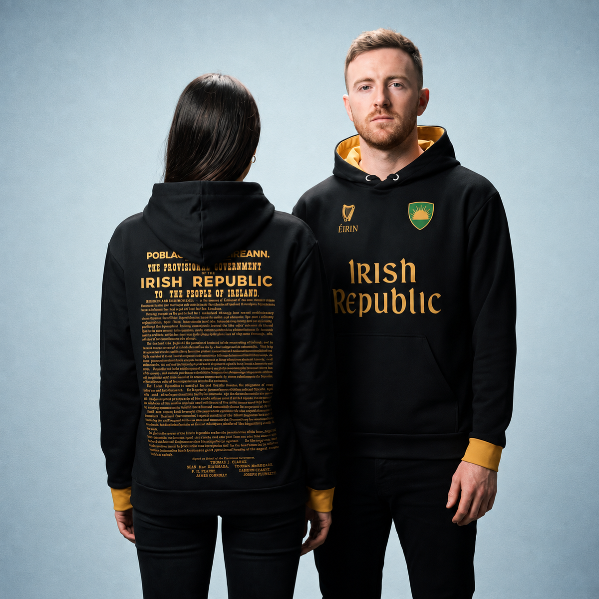Eirin Apparel Unisex Hoodie ‘1916 Proclamation’ Hoodie – Black/Gold