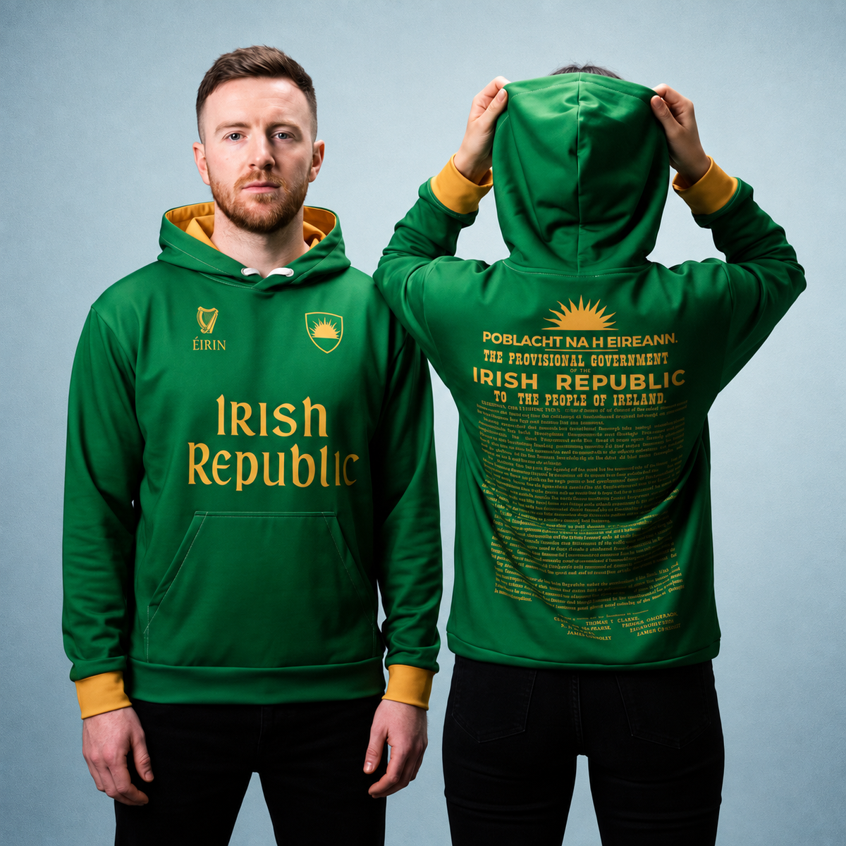 Eirin Apparel Unisex Hoodie ‘1916 Proclamation’ Hoodie – Green/Gold