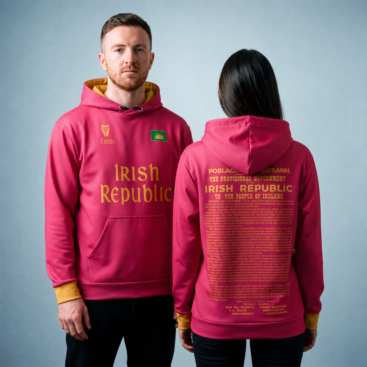 Eirin Apparel Unisex Hoodie ‘1916 Proclamation’ Hoodie – Pink/Gold