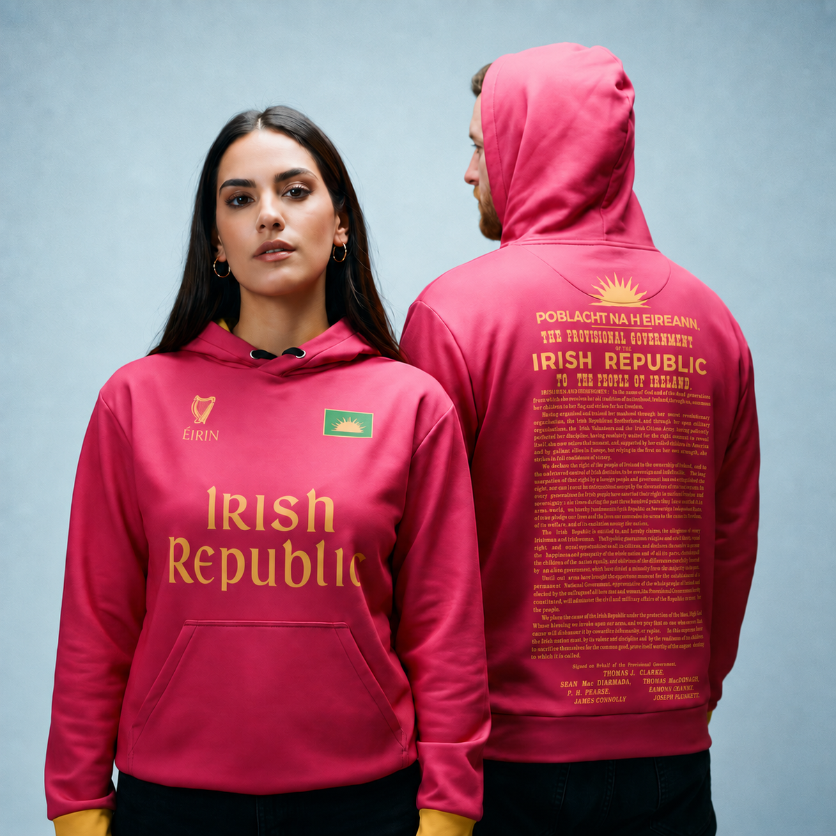 Eirin Apparel Unisex Hoodie ‘1916 Proclamation’ Hoodie – Pink/Gold