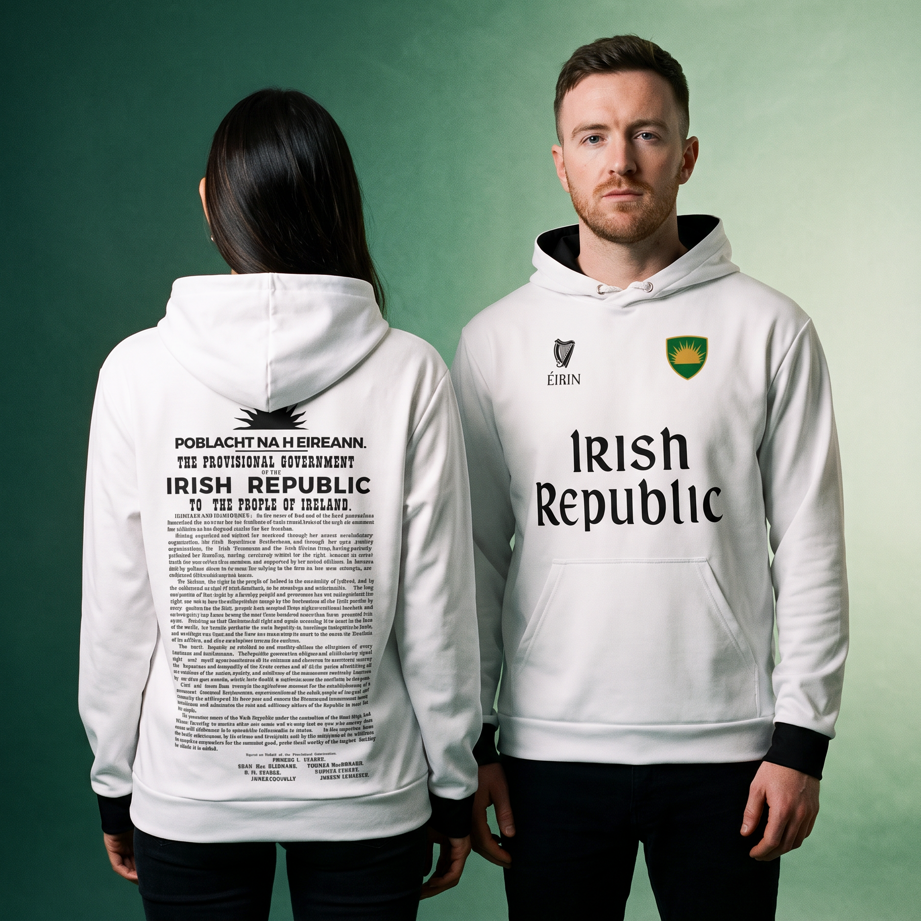 Eirin Apparel Unisex Hoodie ‘1916 Proclamation’ Hoodie – White/Black
