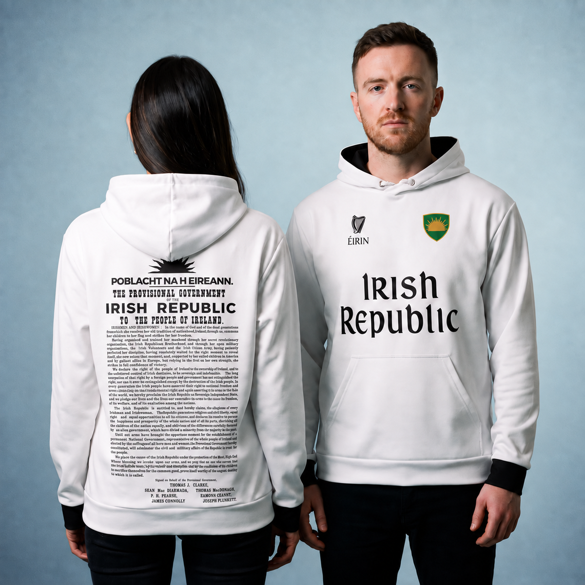 Eirin Apparel Unisex Hoodie ‘1916 Proclamation’ Hoodie – White/Black