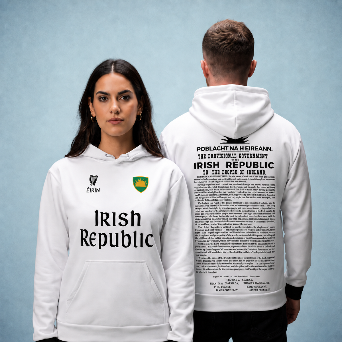 Eirin Apparel Unisex Hoodie ‘1916 Proclamation’ Hoodie – White/Black