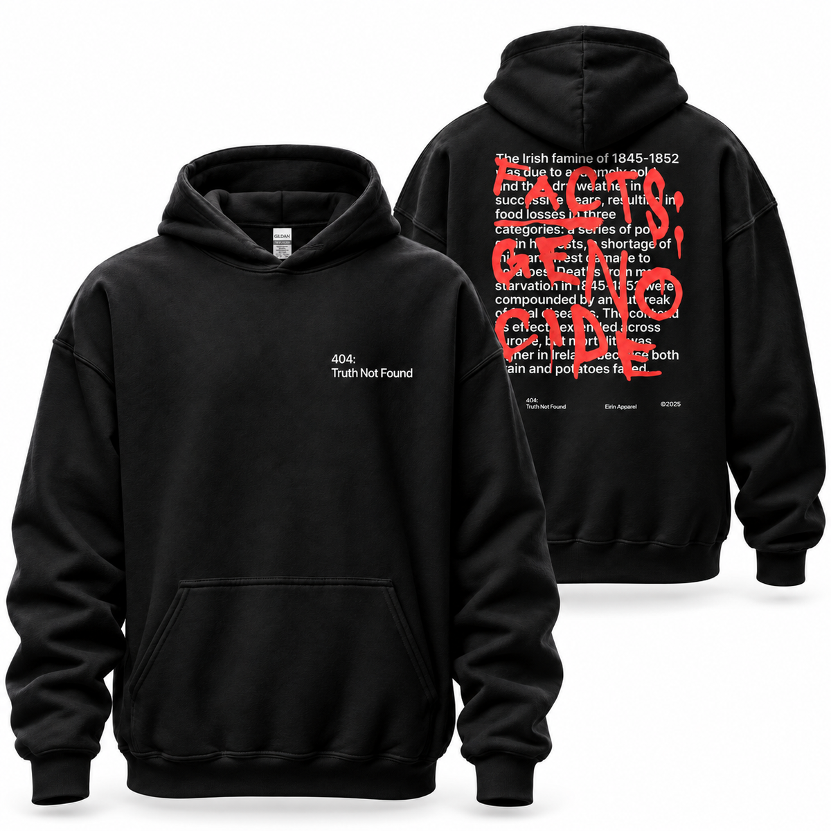 Eirin Apparel Unisex Hoodie ‘404: Truth Not Found’ Hoodie – Famine Awareness Piece