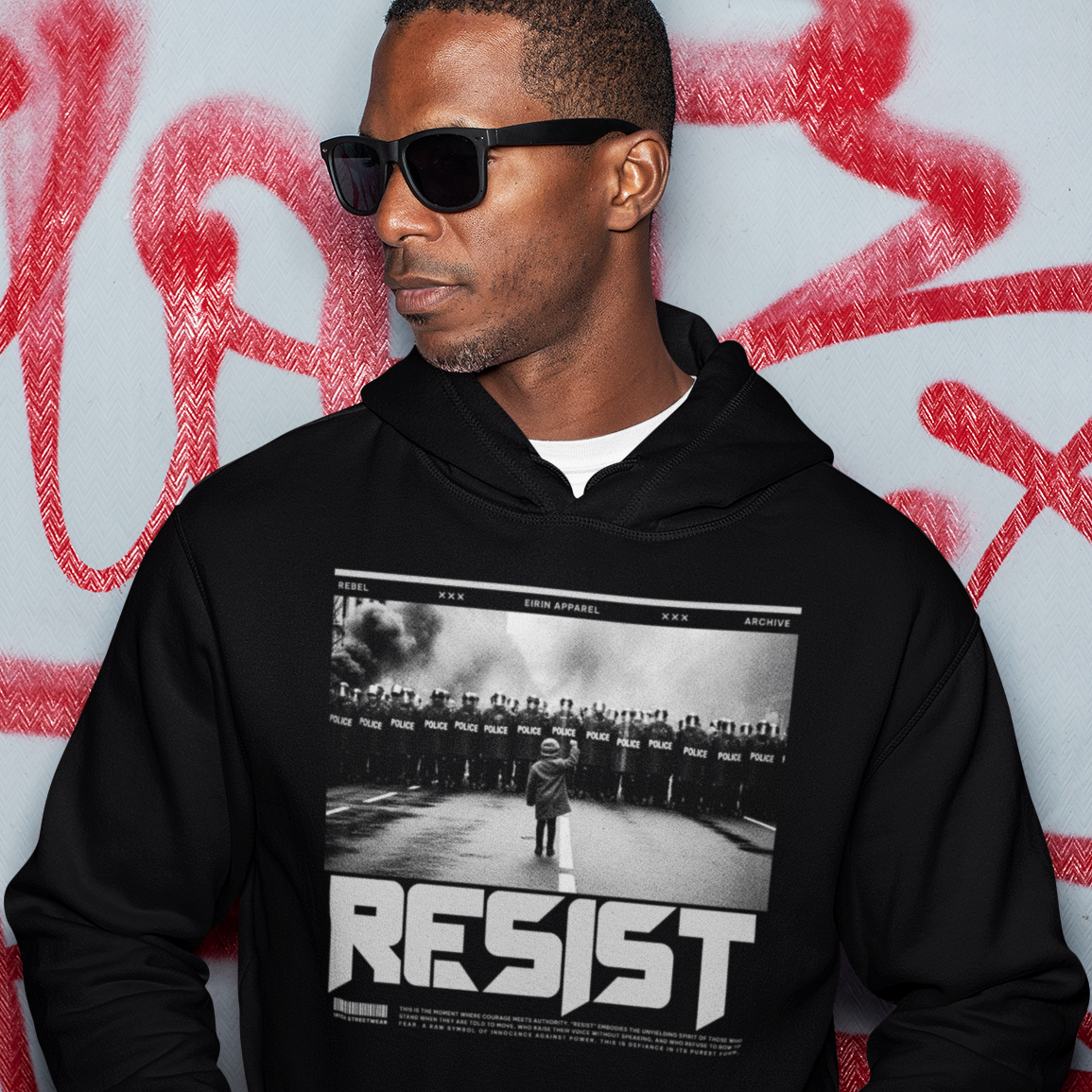 Eirin Apparel Unisex Hoodie Black / S 'Resist' Hoodie