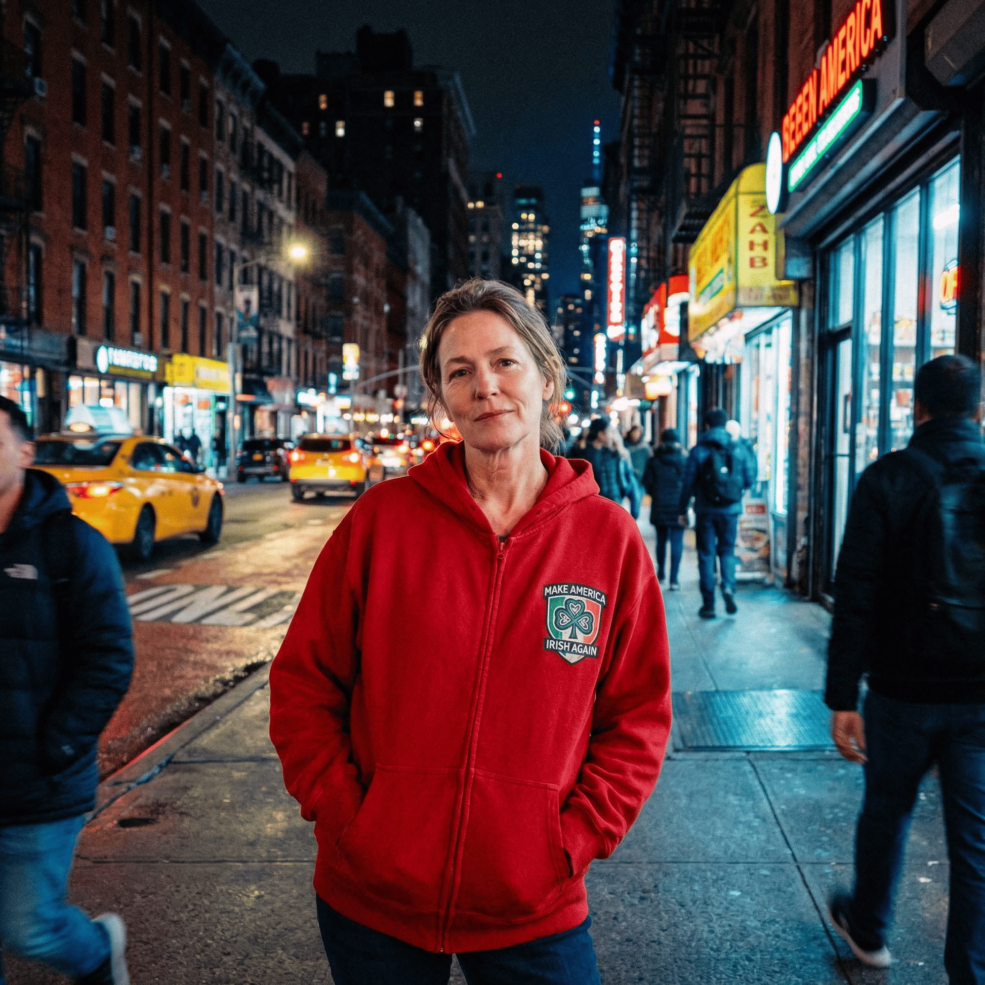 Eirin Apparel Unisex Hoodie Cardinal Red / S Unisex 'Make America Irish Again' Zip-Up Hoodie