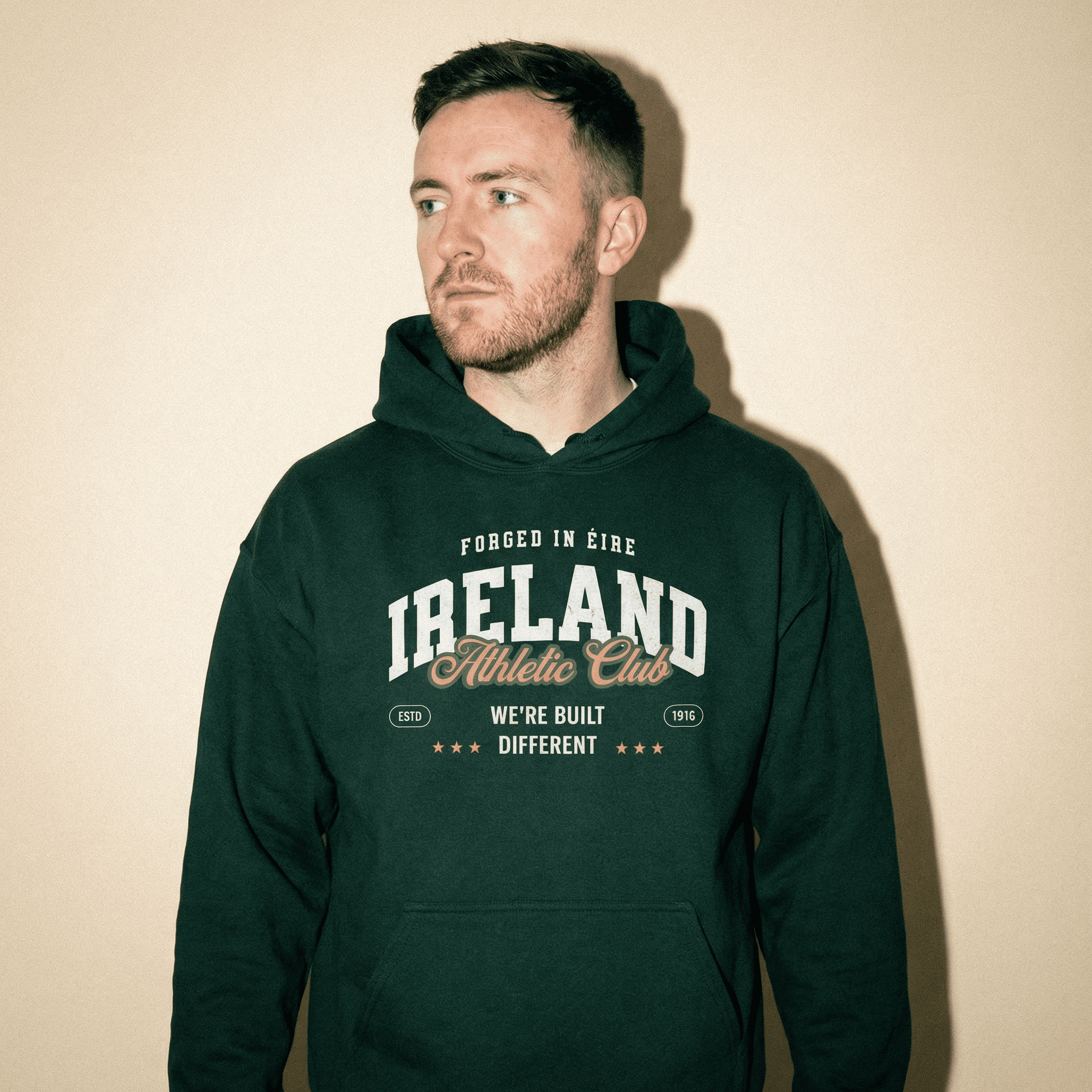 Eirin Apparel Unisex Hoodie Forest Green / S 'Built Different' Sports Hoodie