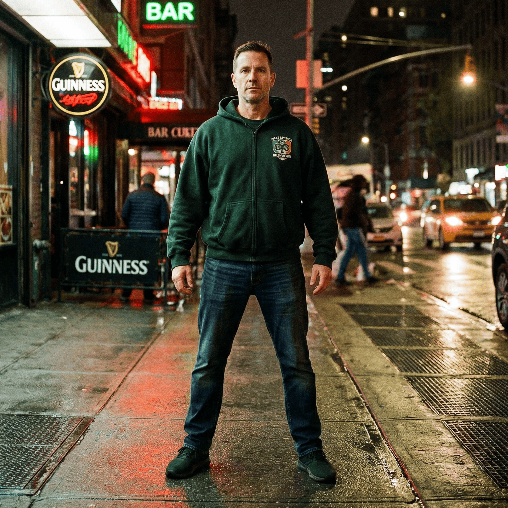 Eirin Apparel Unisex Hoodie Forest Green / S Unisex 'Make America Irish Again' Zip-Up Hoodie