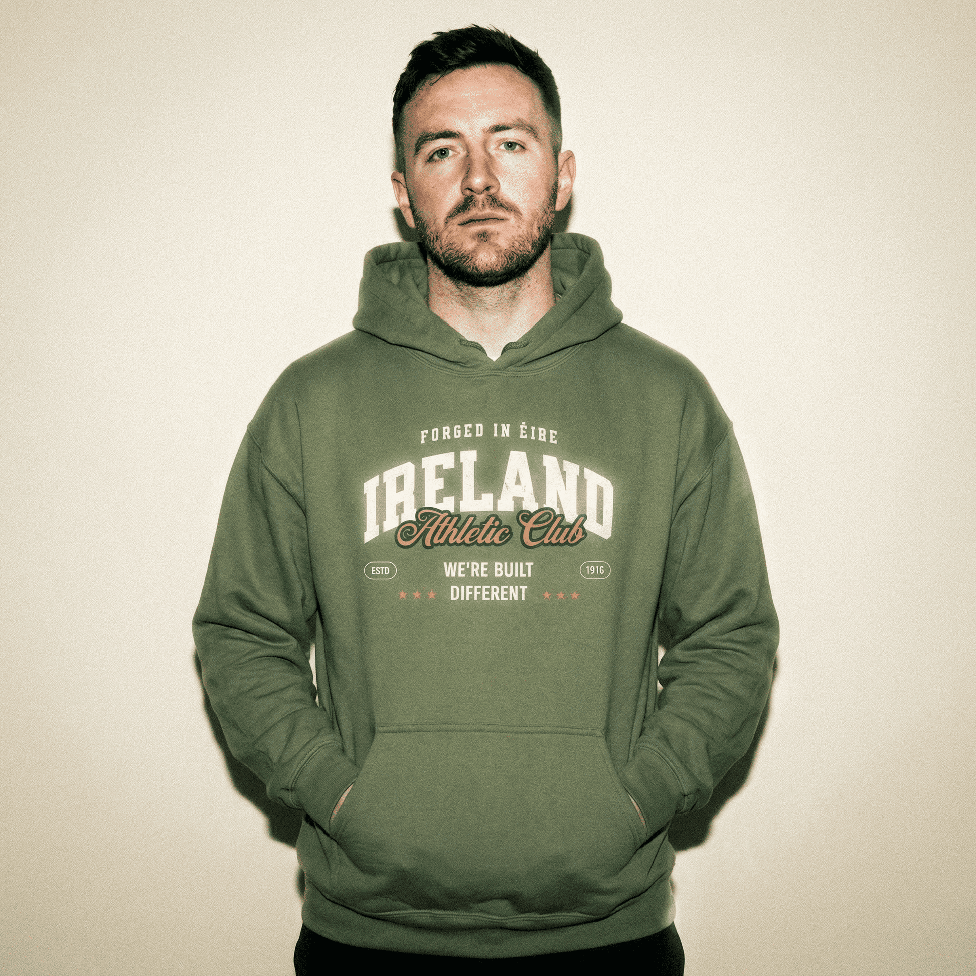 Eirin Apparel Unisex Hoodie Military Green / S 'Built Different' Sports Hoodie