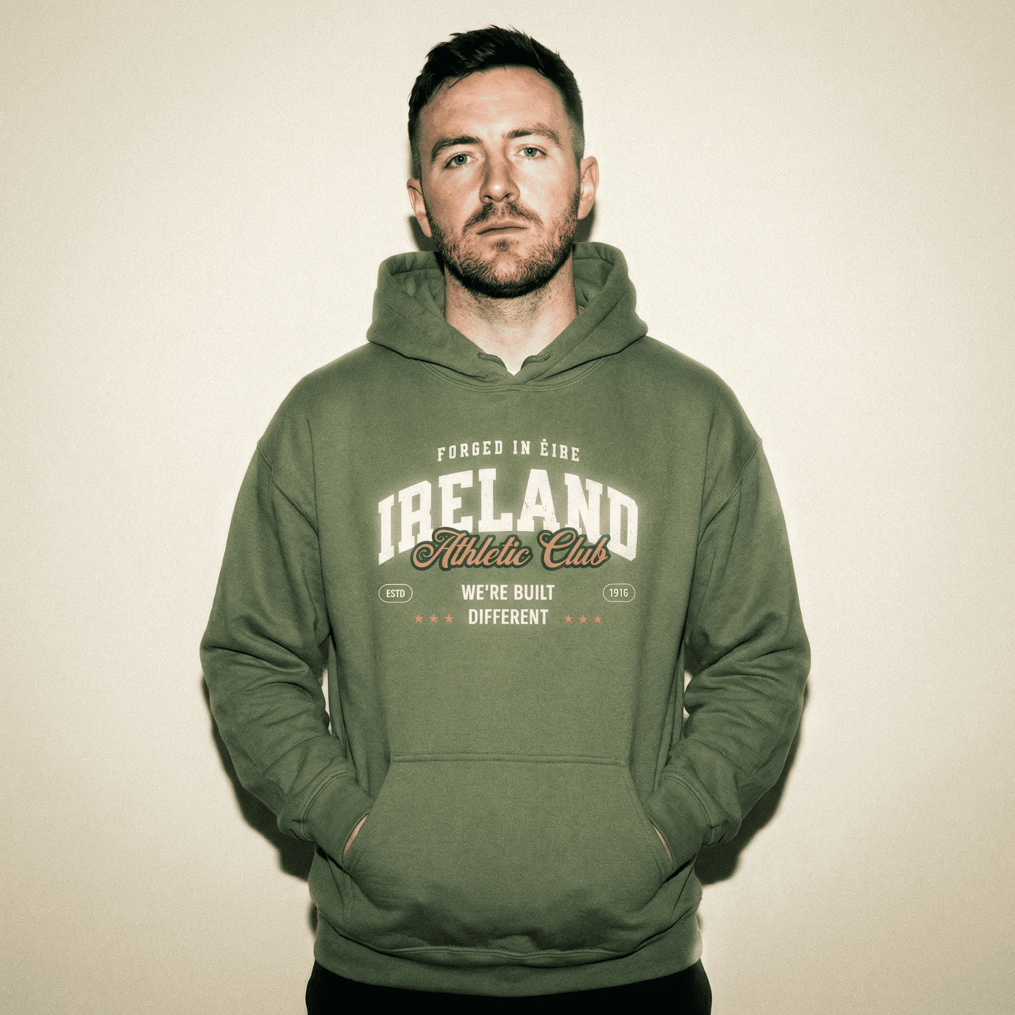 Eirin Apparel Unisex Hoodie Military Green / S 'Built Different' Sports Hoodie