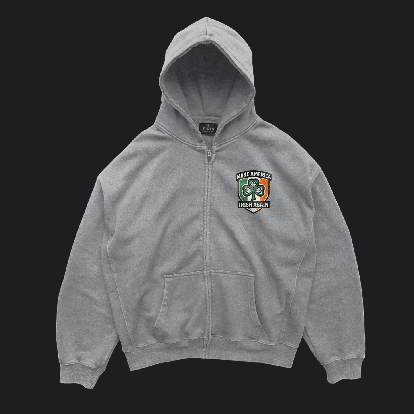 Eirin Apparel Unisex Hoodie Sport Grey / S Unisex 'Make America Irish Again' Zip-Up Hoodie