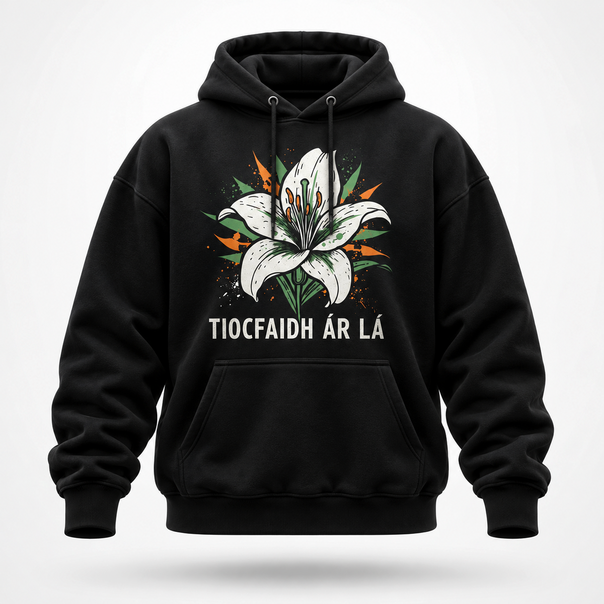 Eirin Apparel Unisex Hoodie 'Tiocfaidh ár lá' Easter Lily Hoodie