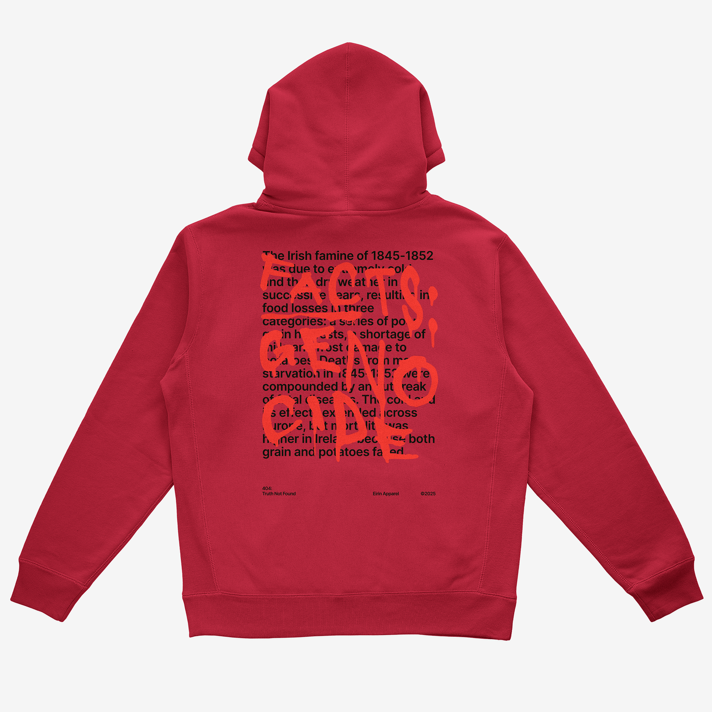 Eirin Apparel Unisex Hoodie Unisex '404: Truth Not Found' Hoodie – Irish Genocide Not Famine Awareness