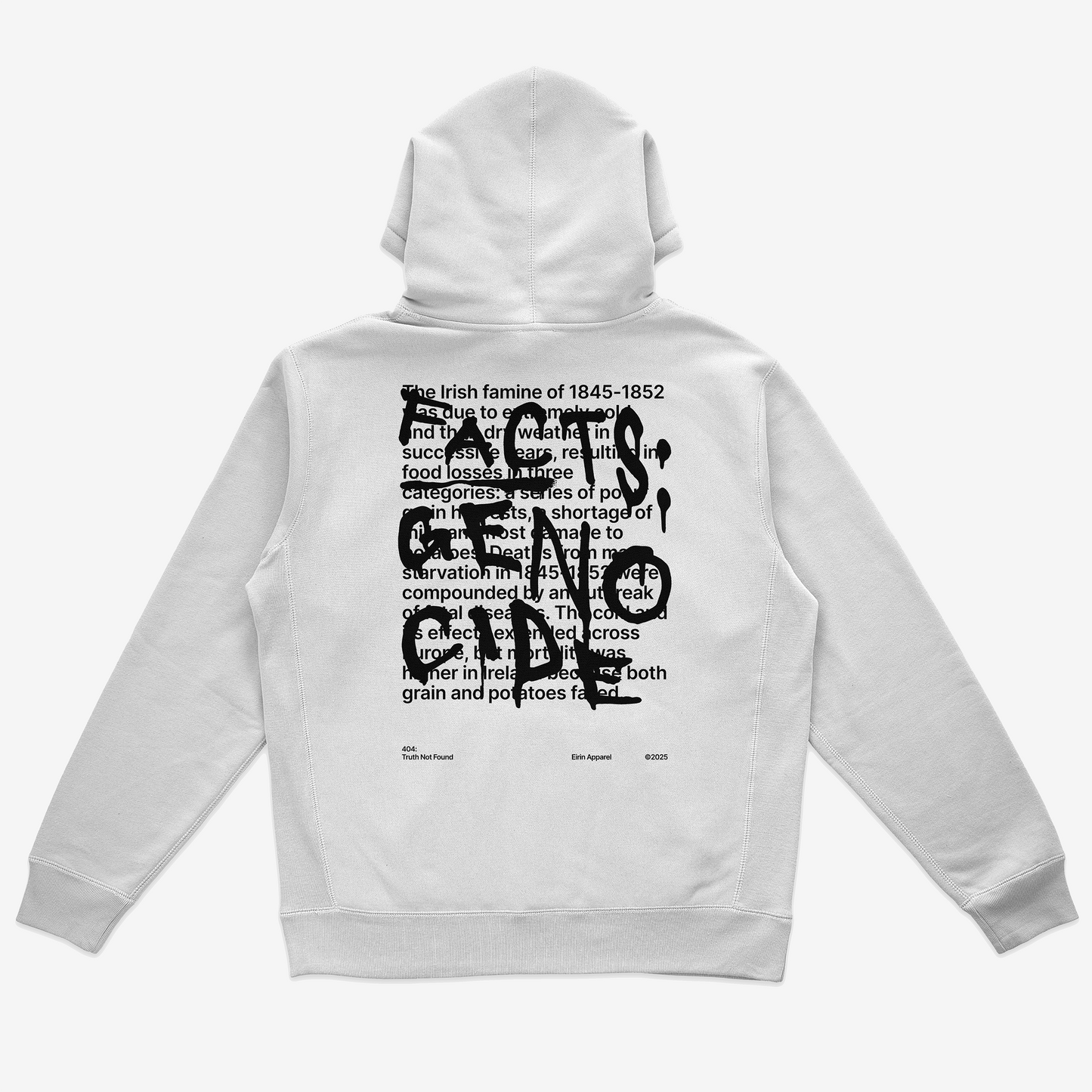 Eirin Apparel Unisex Hoodie Unisex '404: Truth Not Found' Hoodie – Irish Genocide Not Famine Awareness