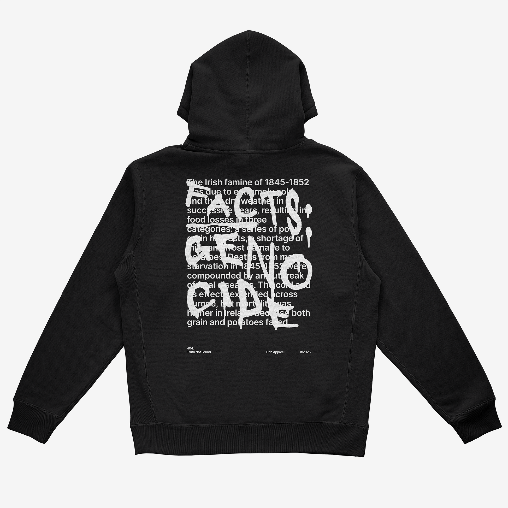 Eirin Apparel Unisex Hoodie Unisex '404: Truth Not Found' Hoodie – Irish Genocide Not Famine Awareness