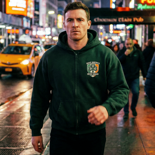 Eirin Apparel Unisex Hoodie Unisex 'Make America Irish Again' Zip-Up Hoodie