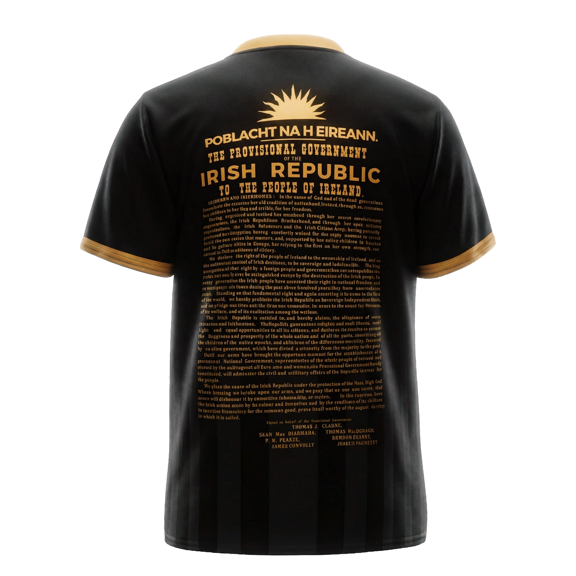Eirin Apparel Unisex Jersey ‘1916 Proclamation’ Jersey – Black/Gold
