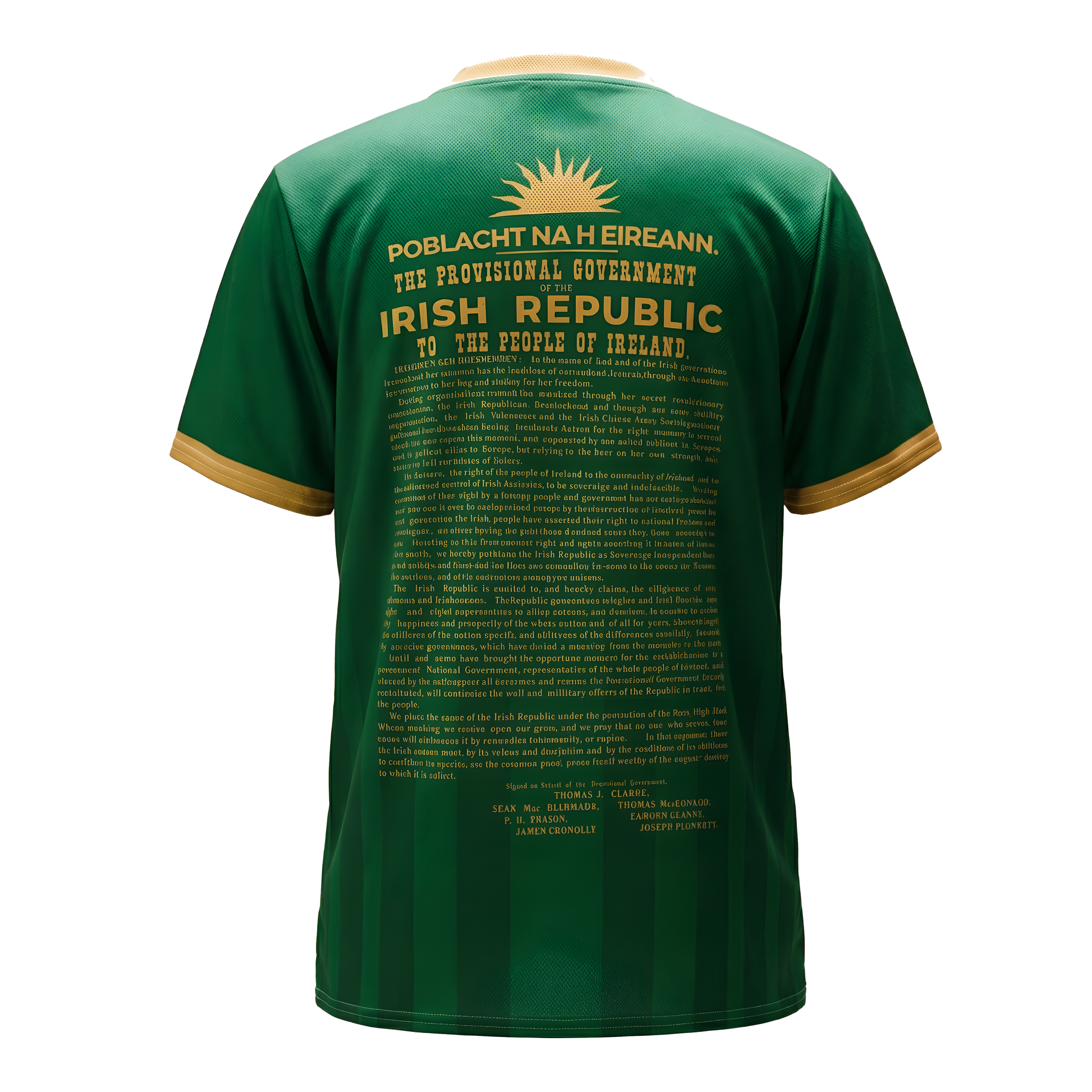 Eirin Apparel Unisex Jersey ‘1916 Proclamation’ Jersey – Green/Gold