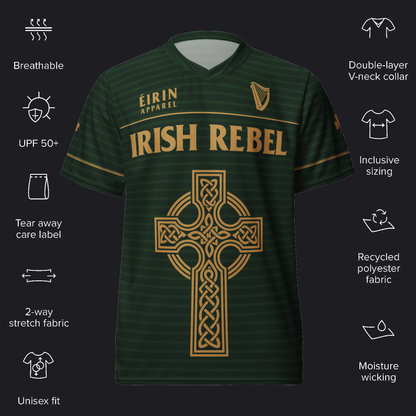 Eirin Apparel Unisex Jersey Eirin Irish Rebel Celtic Cross Jersey - Personalised Name & Number