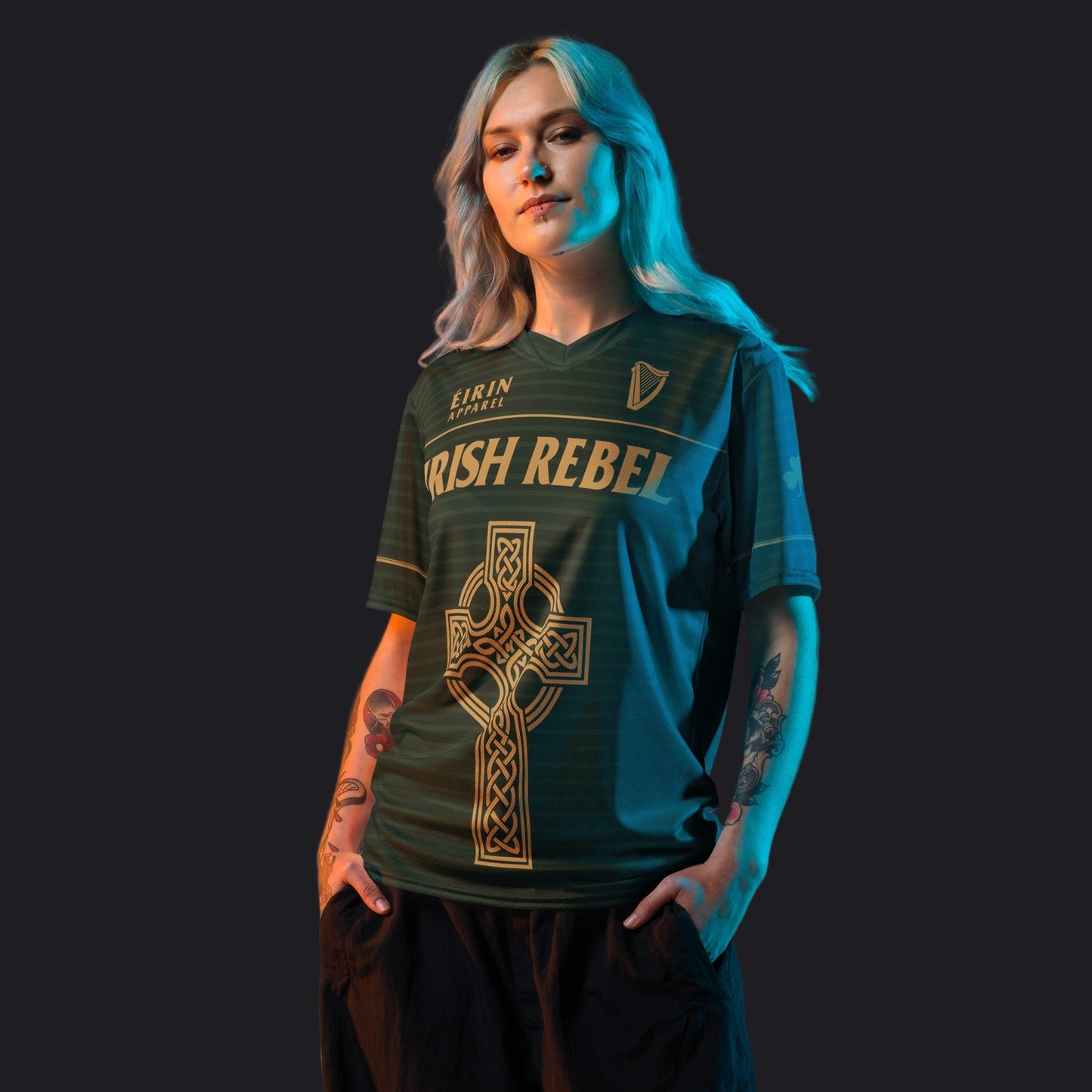 Eirin Apparel Unisex Jersey Eirin Irish Rebel Celtic Cross Jersey - Personalised Name & Number