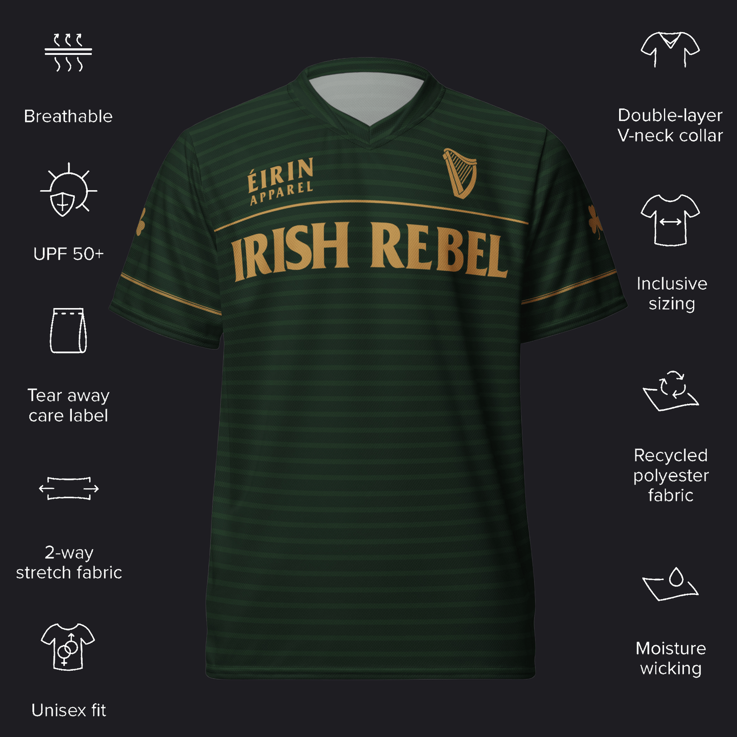 Eirin Apparel Unisex Jersey Eirin 'Irish Rebel' Jersey - Personalised Name & Number