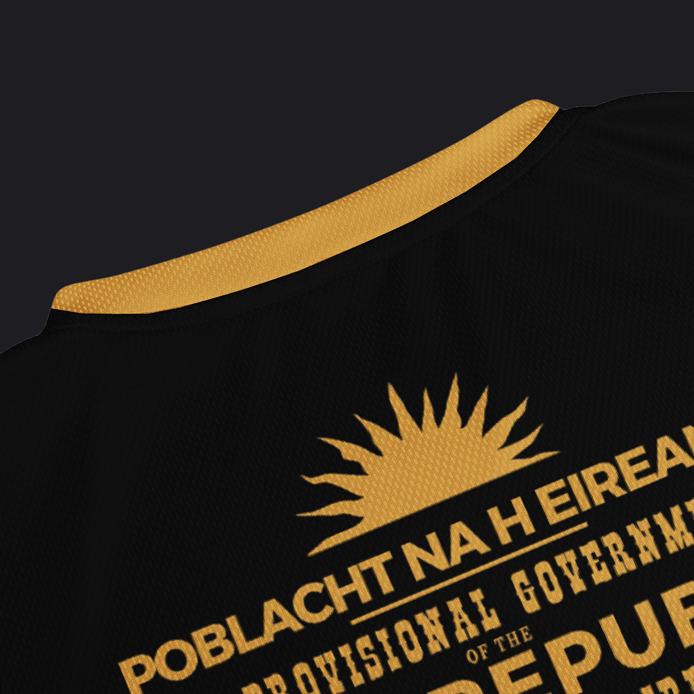 Eirin Apparel Unisex Jersey Eirin 'Irish Republic' Proclamation Jersey – Black/Gold
