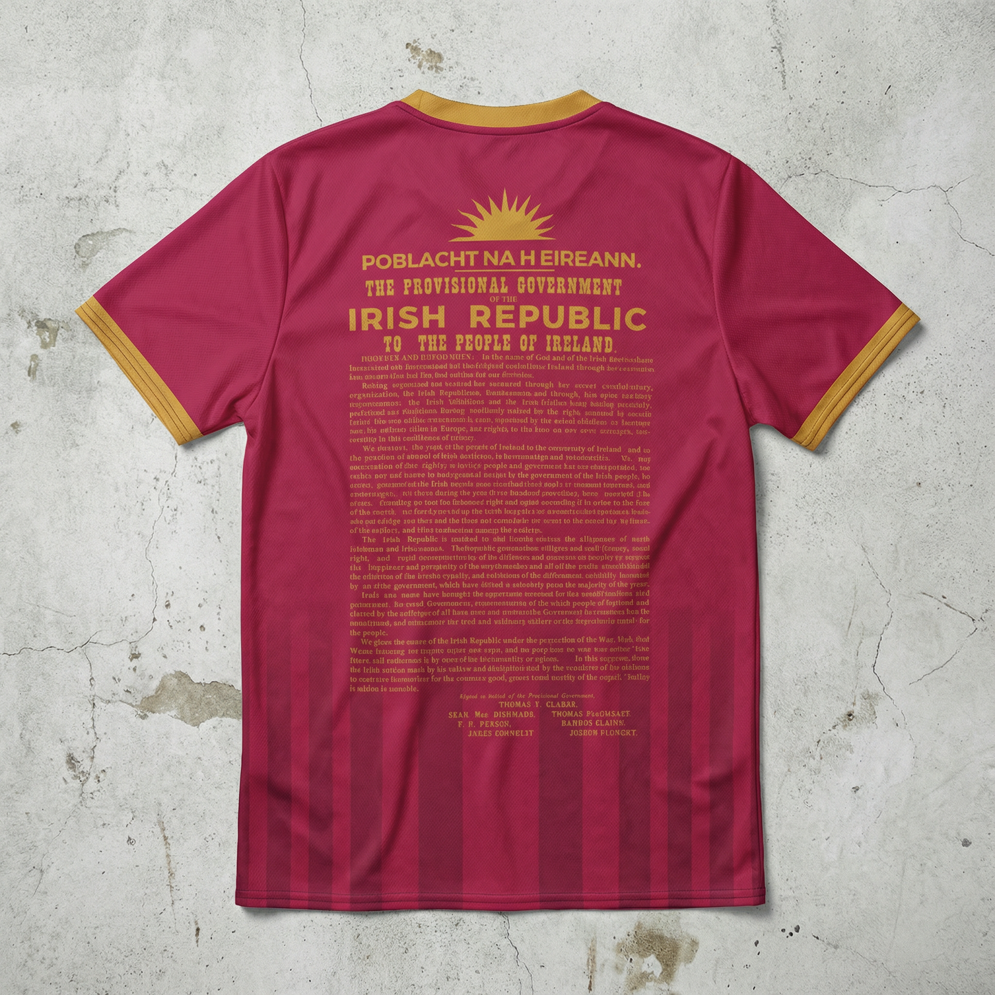 Eirin Apparel Unisex Jersey Eirin 'Irish Republic' Proclamation Jersey – Pink/Gold