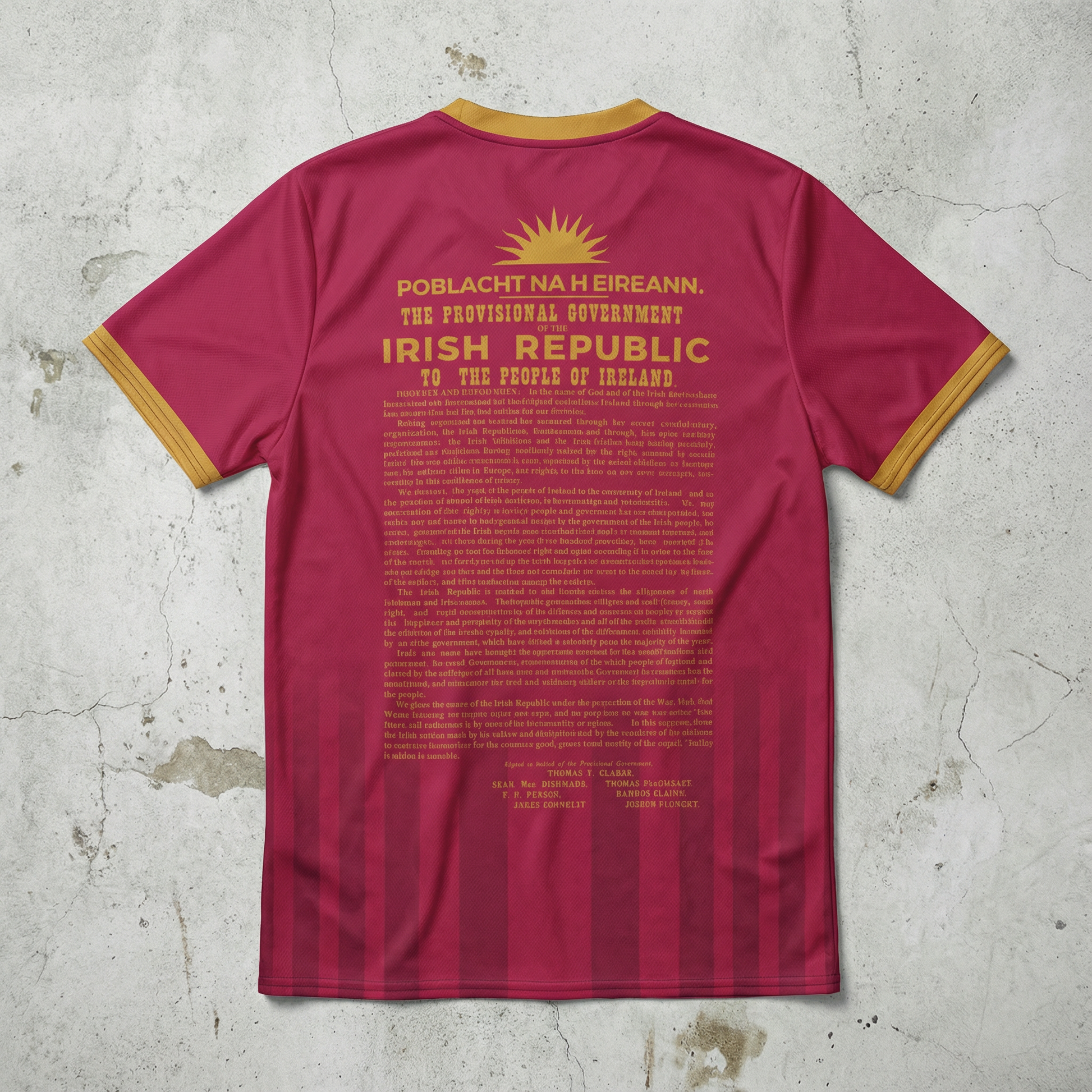 Eirin Apparel Unisex Jersey Eirin 'Irish Republic' Proclamation Jersey – Pink/Gold