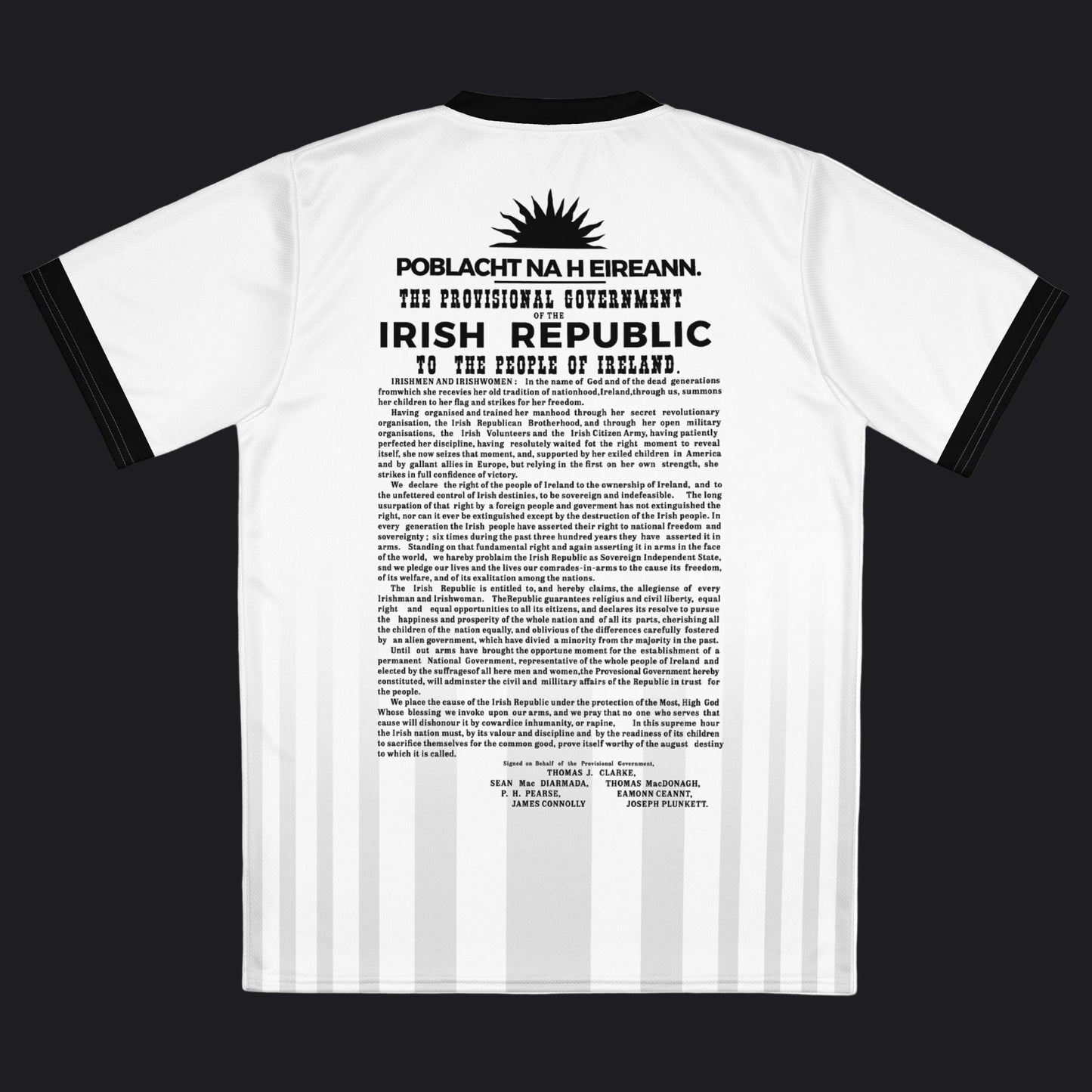 Eirin Apparel Unisex Jersey Eirin 'Irish Republic' Proclamation Jersey – White/Black