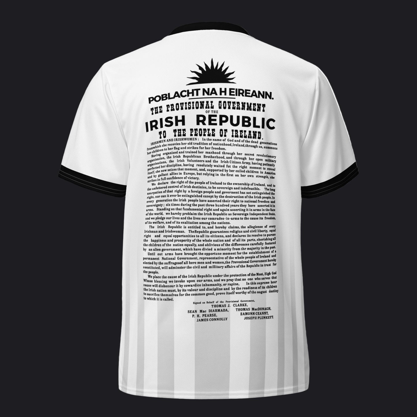 Eirin Apparel Unisex Jersey Eirin 'Irish Republic' Proclamation Jersey – White/Black