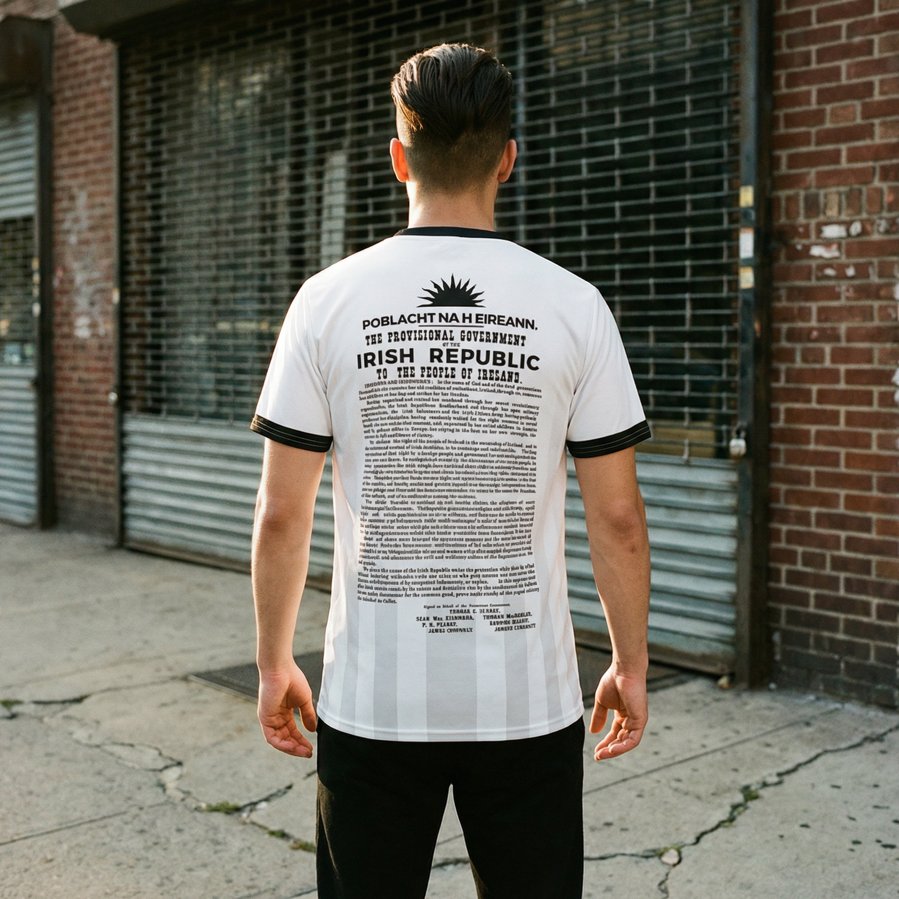 Eirin Apparel Unisex Jersey Eirin 'Irish Republic' Proclamation Jersey – White/Black
