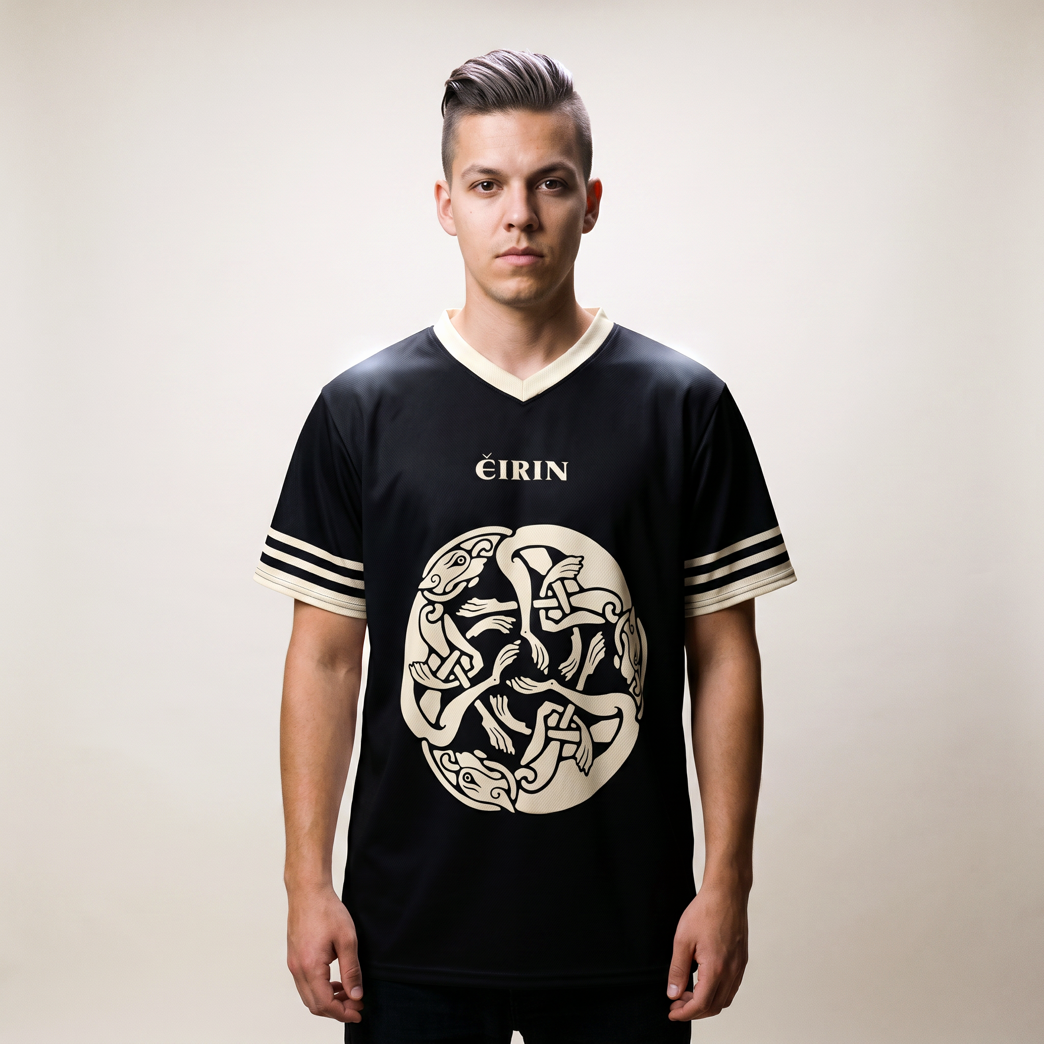 Eirin Apparel Unisex Jersey ‘Láidreacht’ Celtic Hounds Jersey – Warrior Black
