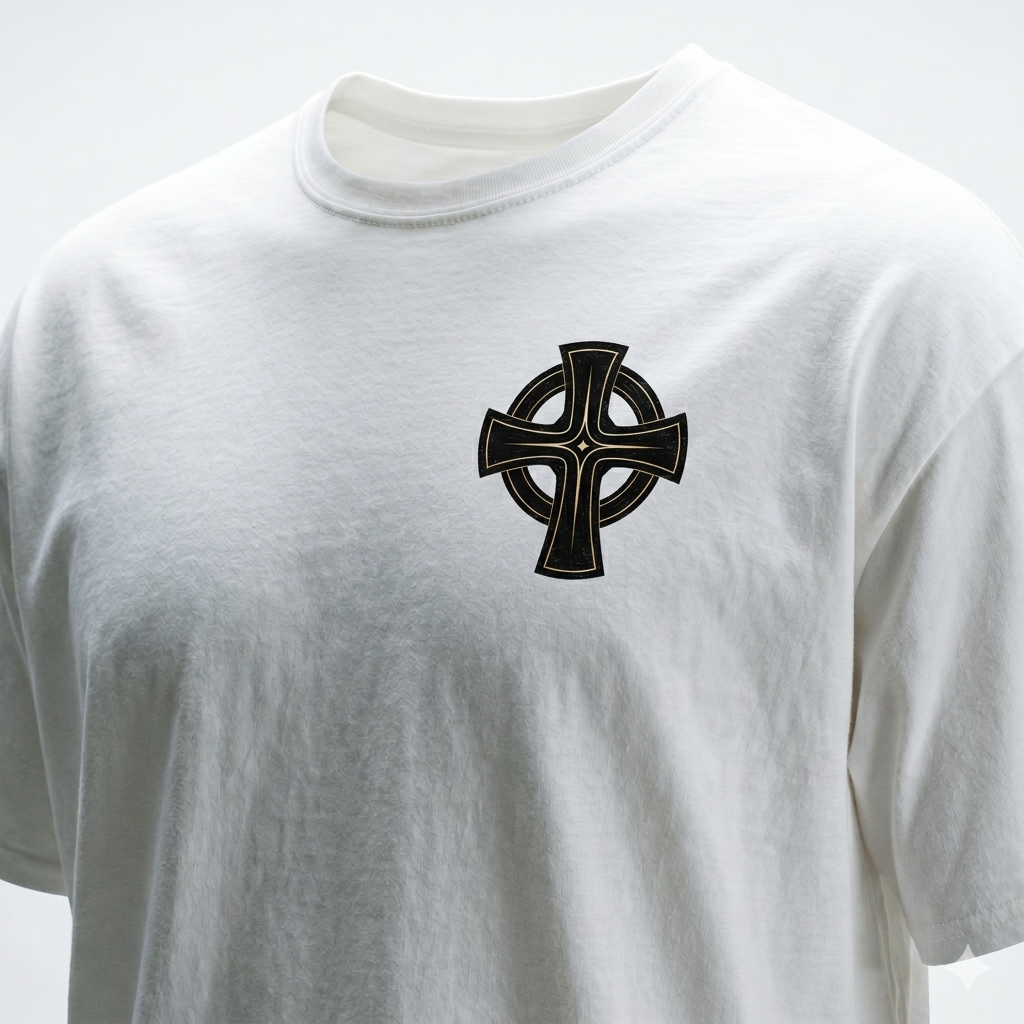 Eirin Apparel Unisex T-Shirt Celtic Symbol Series – Celtic Cross 'Creideamh' (Faith) T-Shirt