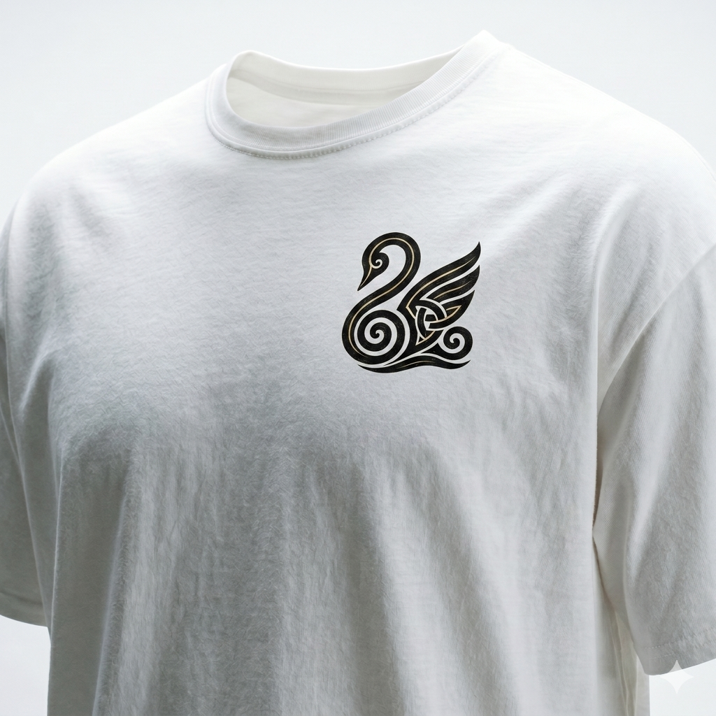 Eirin Apparel Unisex T-Shirt Celtic Symbol Series – Swan 'Athrú' (Transformation) T-Shirt