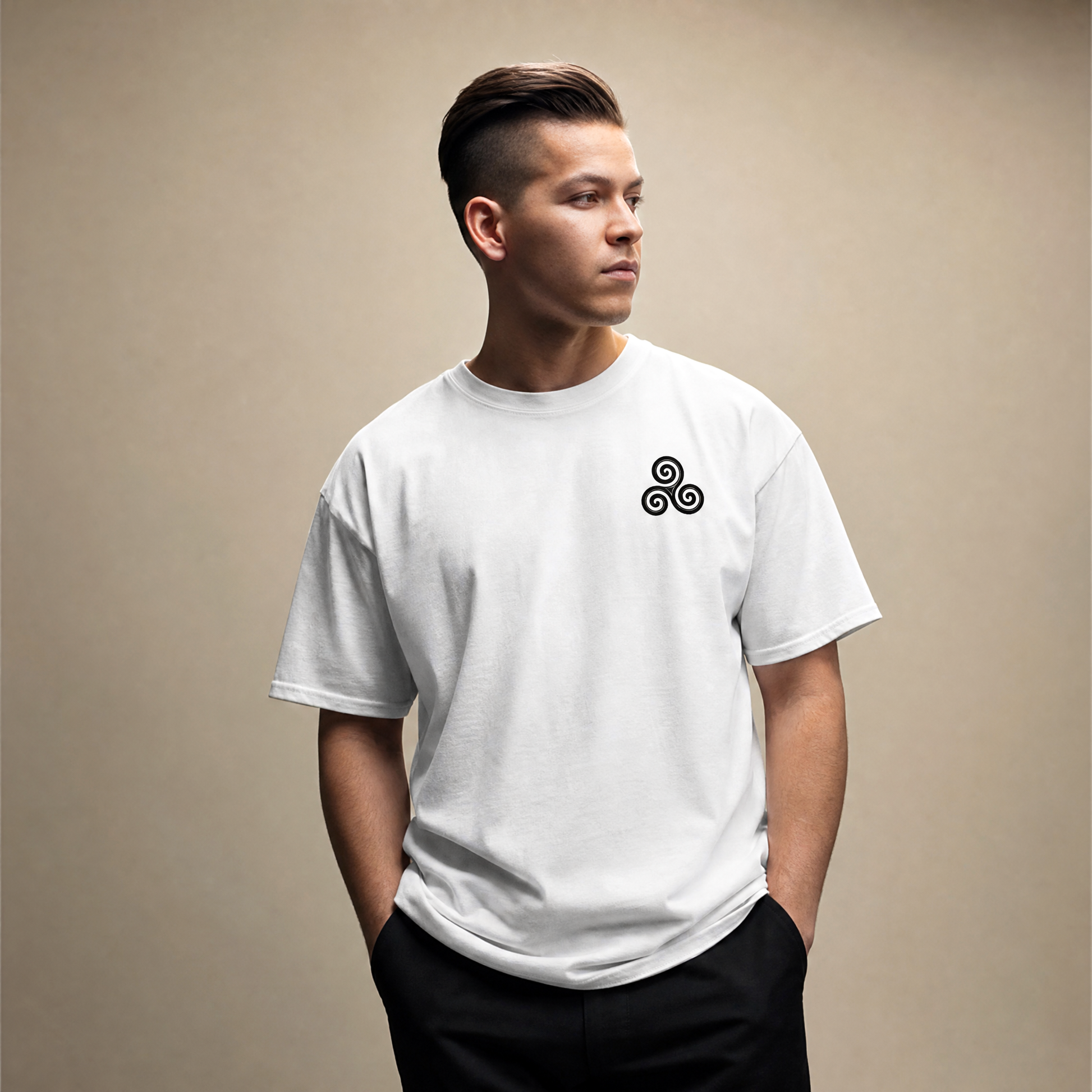 Eirin Apparel Unisex T-Shirt Celtic Symbol Series – Triskele 'Éabhlóid' (Evolution) T-Shirt