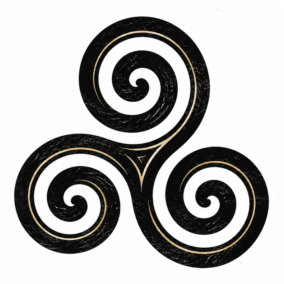 Eirin Apparel Unisex T-Shirt Celtic Symbol Series – Triskele 'Éabhlóid' (Evolution) T-Shirt