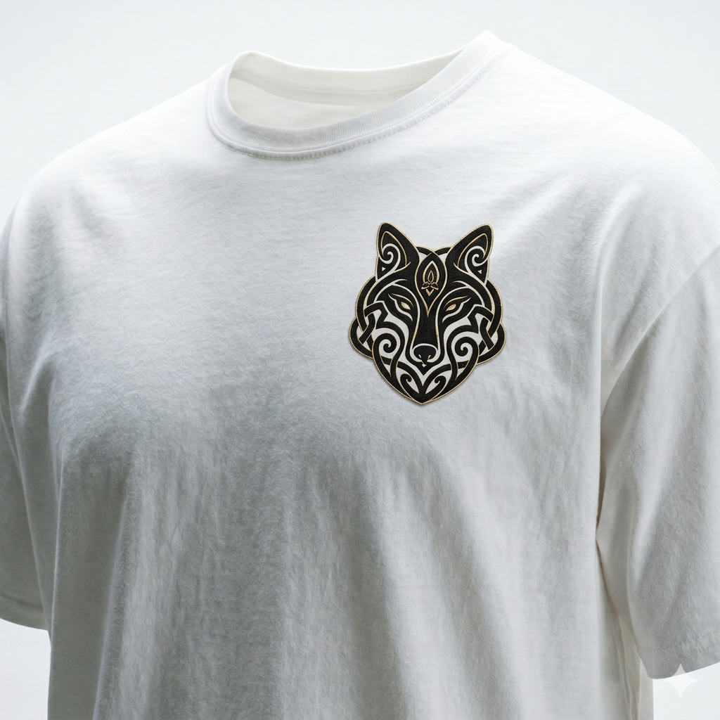 Eirin Apparel Unisex T-Shirt Celtic Symbol Series – Wolf 'Muintearas' (Kinship) T-Shirt