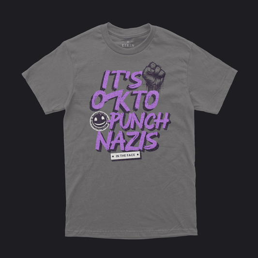 Eirin Apparel Unisex T-Shirt Charcoal / S Unisex 'Punch Nazis In The Face' T-Shirt