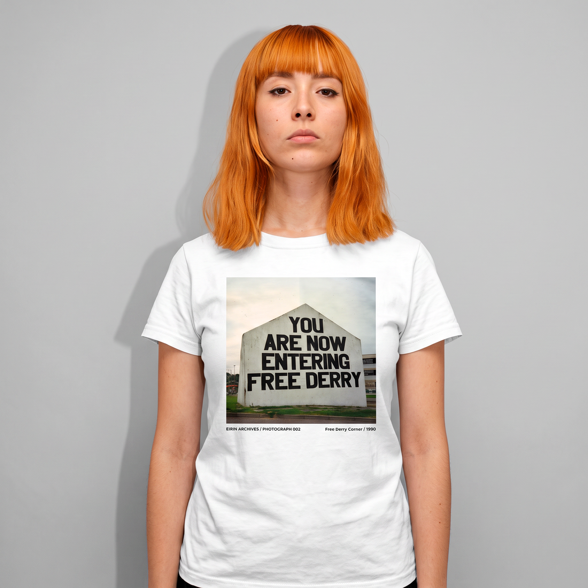 Eirin Apparel Unisex T-Shirt EIRIN ARCHIVES / PHOTOGRAPH 002 – Free Derry Corner 1990