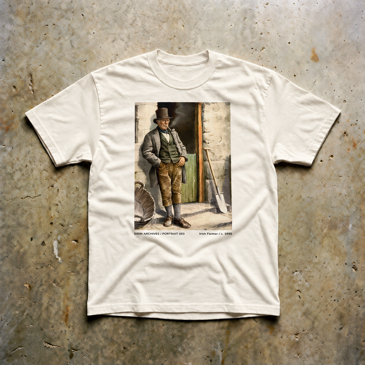 Eirin Apparel Unisex T-Shirt EIRIN ARCHIVES / PORTRAIT 003 – Irish Farmer 1895