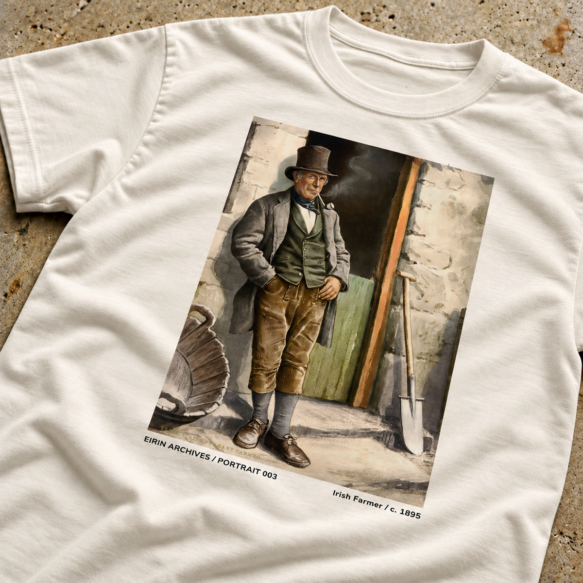 Eirin Apparel Unisex T-Shirt EIRIN ARCHIVES / PORTRAIT 003 – Irish Farmer 1895