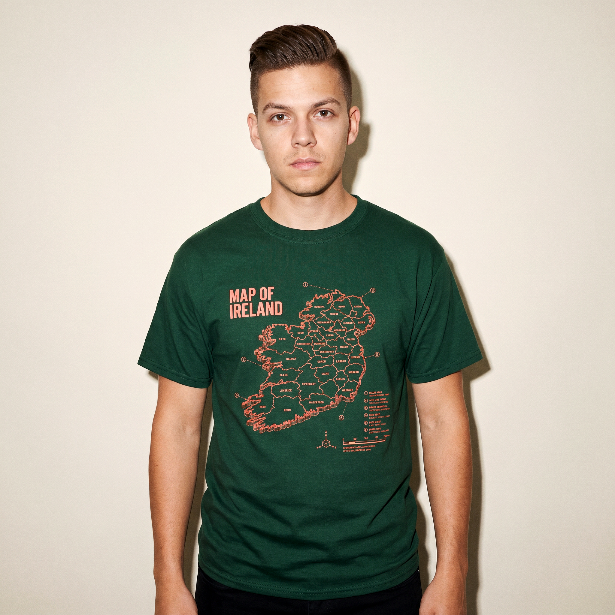 Eirin Apparel Unisex T-Shirt 'Technical' Map Of Ireland T-Shirt