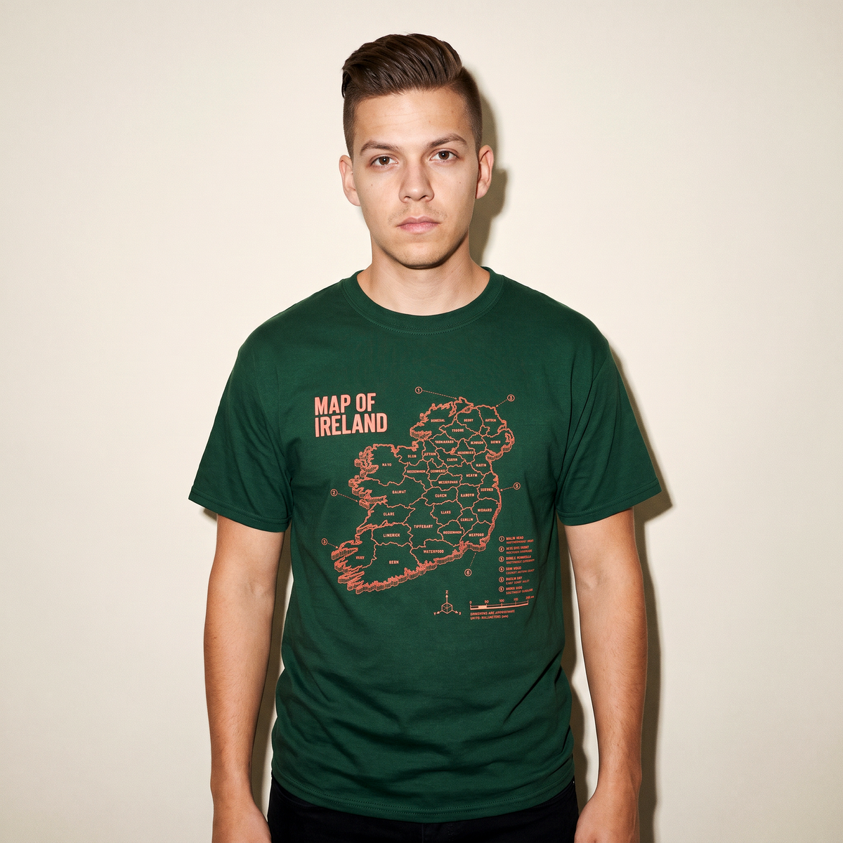 Eirin Apparel Unisex T-Shirt 'Technical' Map Of Ireland T-Shirt